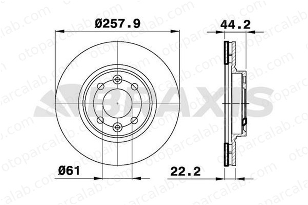 BRAXIS AE0351 Fren Disk Ayna Ön Sağ ve Sol RENAULT KANGOO / GRAND KANGOO II KANGOO Express 402061200R 402062212R