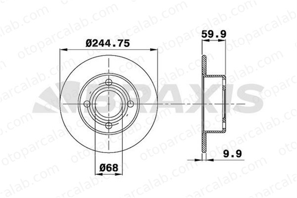 BRAXIS AE0385 Fren Disk Ayna Arka Sağ ve Sol AUDI COUPE B3 80 B3 Sedan 443615601