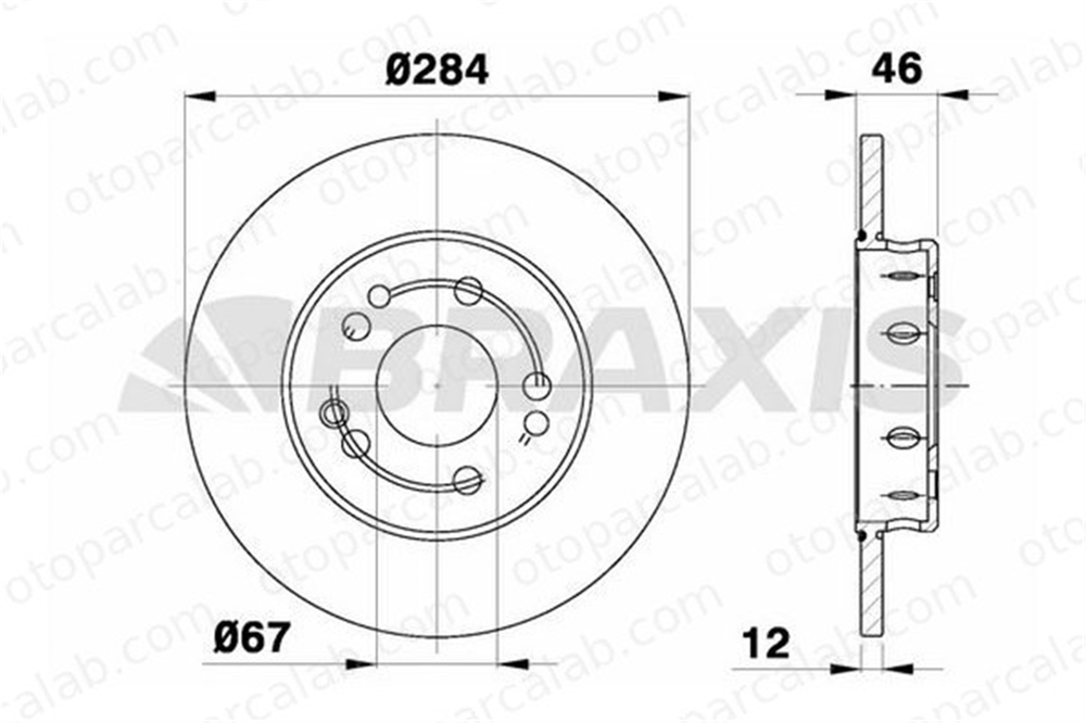 BRAXIS AE0394 Fren Disk Ayna Ön Sağ ve Sol MERCEDES-BENZ 124 T-Model 124 Sedan A1244211212 1244211312