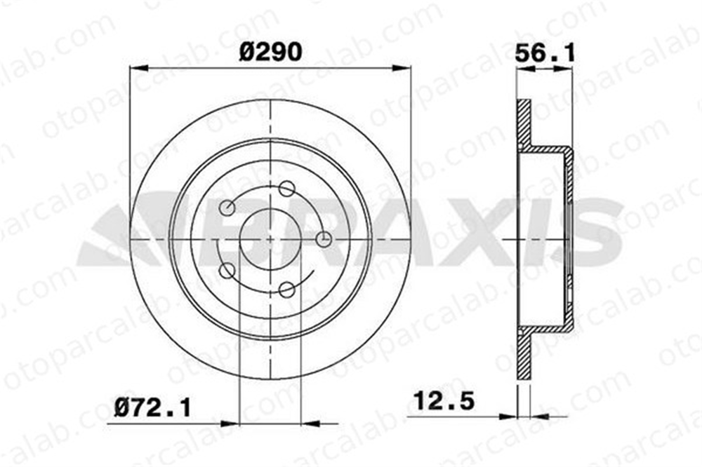 BRAXIS AE0410 Fren Disk Ayna Arka Sağ ve Sol CHRYSLER VOYAGER / GRAND VOYAGER III VOYAGER IV 4721023AE 4721023AF
