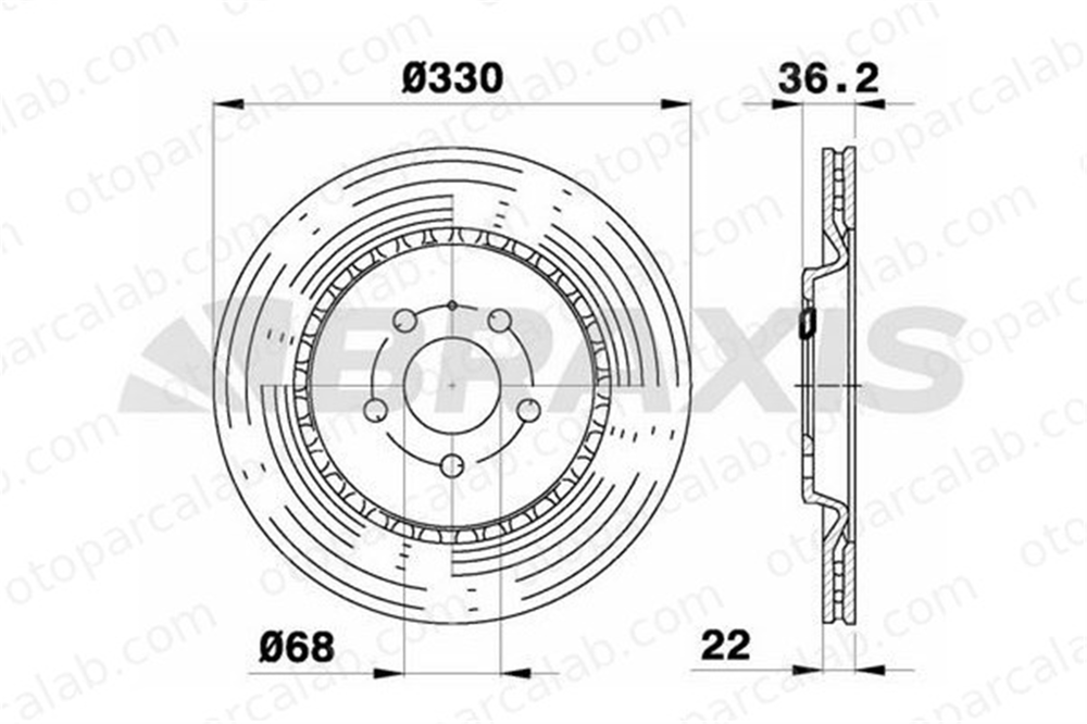 BRAXIS AE0419 Fren Disk Ayna Arka Sağ ve Sol AUDI A5 Q5 4H0615601H 4H0615601K