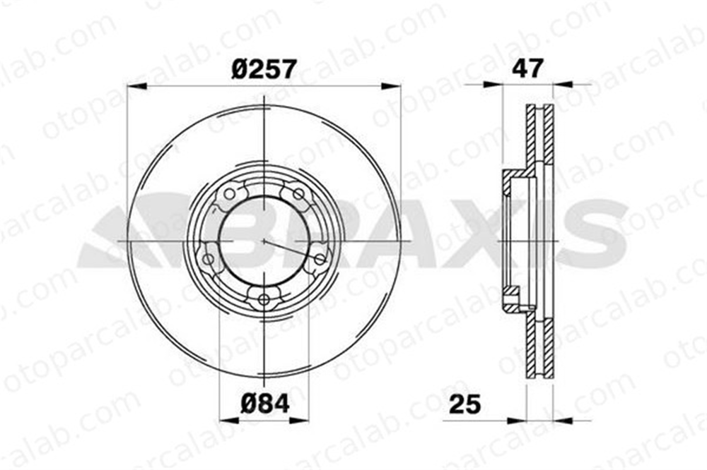 BRAXIS AE0442 Fren Disk Ayna Ön Sağ ve Sol VW TARO TOYOTA HIACE III Minibüs/Otobüs 435124351235180 J4351235180