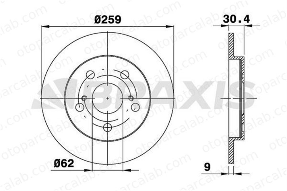 BRAXIS AE0455 Fren Disk Ayna Arka Sağ ve Sol TOYOTA AURIS COROLLA Sedan 4243112260