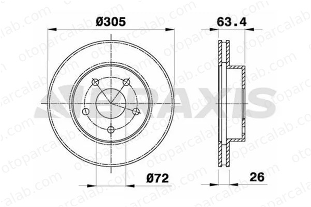 BRAXIS AE0457 Fren Disk Ayna Ön Sağ ve Sol JEEP GRAND CHEROKEE II GRAND CHEROKEE I 52098672