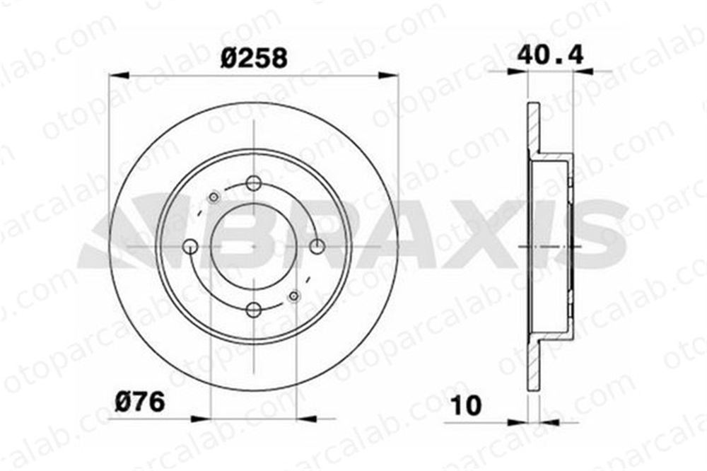 BRAXIS AE0464 Fren Disk Ayna Arka Sağ ve Sol HYUNDAI ELANTRA III Sedan ELANTRA III DF4122 5841129310
