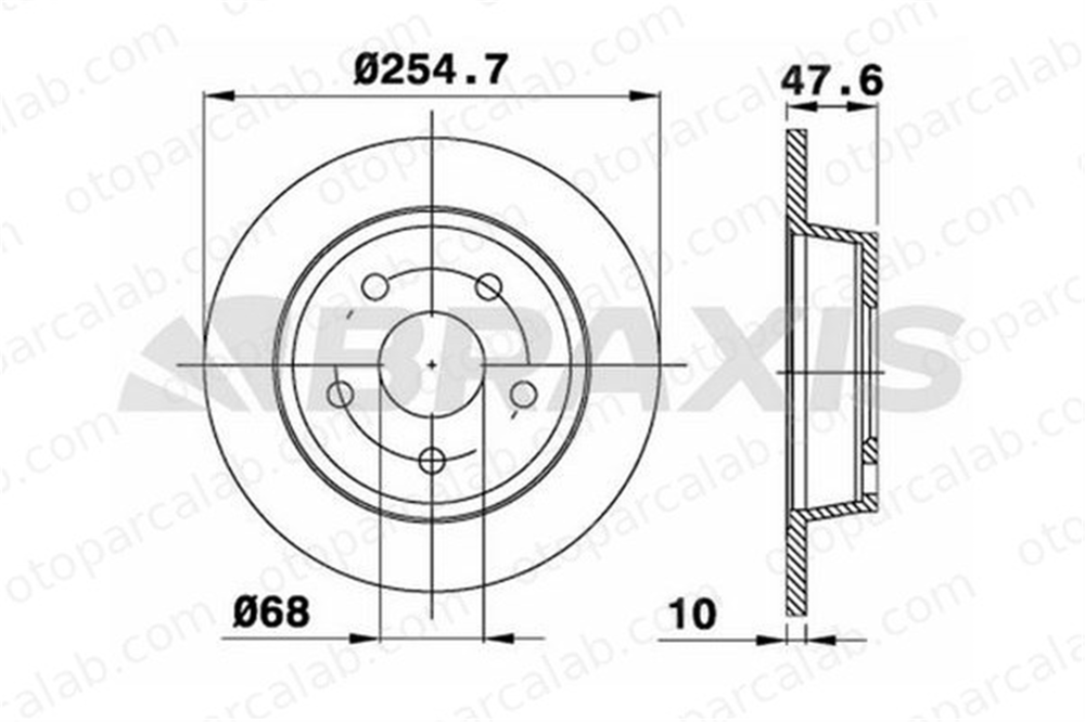 BRAXIS AE0465 Fren Disk Ayna Arka Sağ ve Sol AUDI A6 C5 Avant A6 C5 4B0615601B