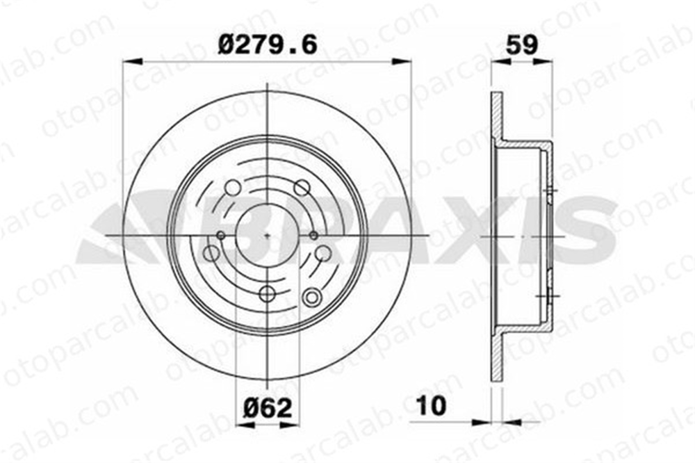BRAXIS AE0496 Fren Disk Ayna Arka Sağ ve Sol TOYOTA AVENSIS AVENSIS Sedan 4243105050