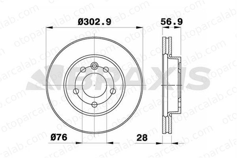 BRAXIS AE0526 Fren Disk Ayna Ön Sağ ve Sol VW AMAROK AMAROK Platform şasi 2H0615301A