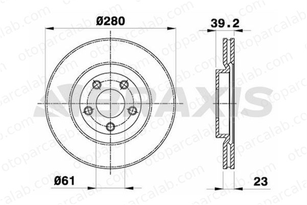BRAXIS AE0552 Fren Disk Ayna Ön Sağ ve Sol CHRYSLER PT CRUISER PT CRUISER Cabrio 4509994AA