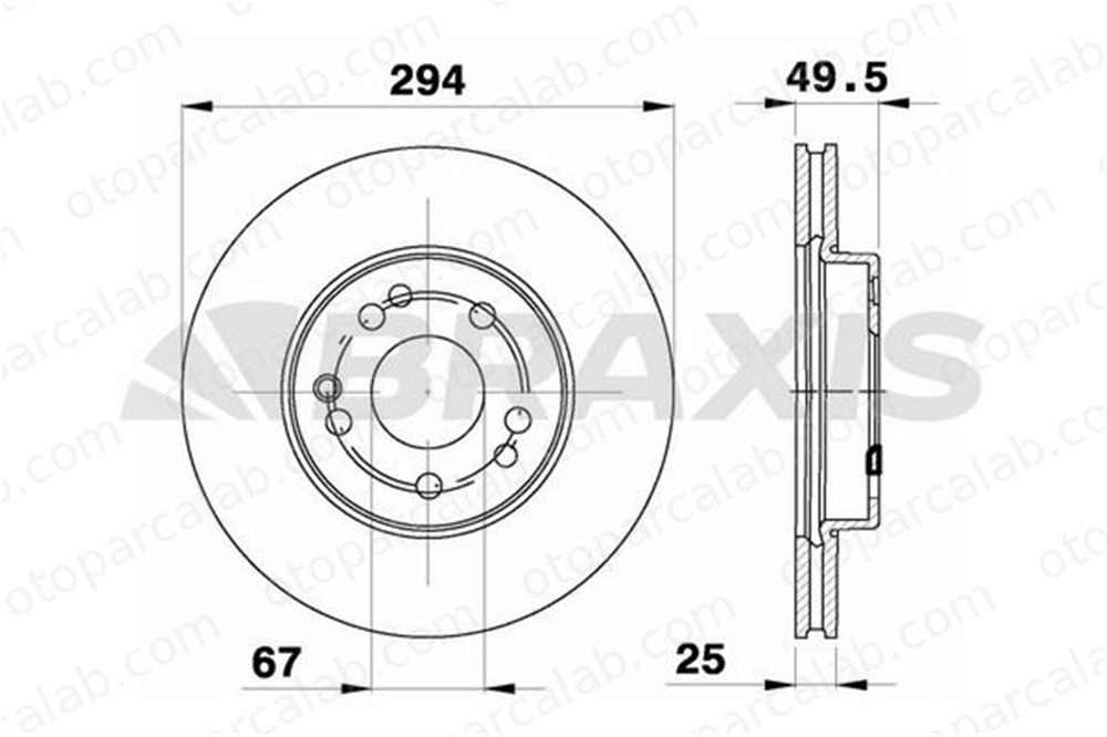 BRAXIS AE0689 Fren Disk Ayna Ön Sağ ve Sol MERCEDES-BENZ E-SERISI E-SERISI Cabrio 1244212412 A1244212412