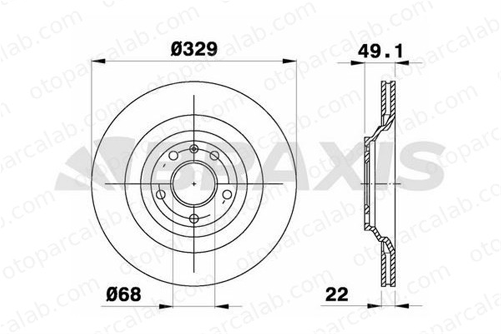 BRAXIS AE0760 Fren Disk Ayna Arka Sağ ve Sol AUDI A6 C6 Avant A6 C6 4F0615601F