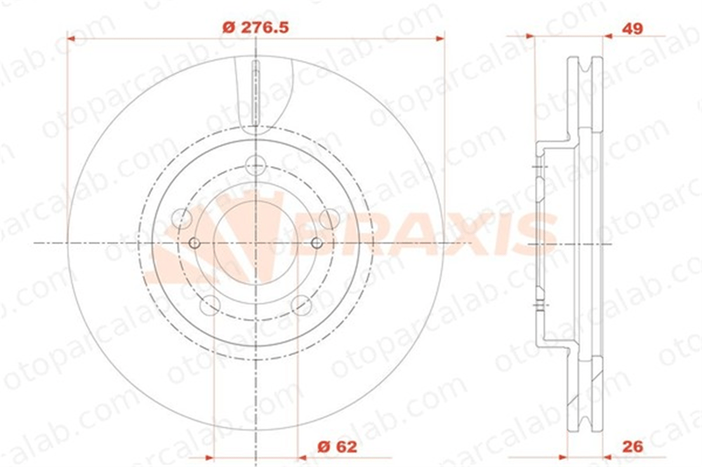 BRAXIS AE0812 Fren Disk Ayna Ön Sağ ve Sol TOYOTA AURIS AURIS Station wagon 4351202330