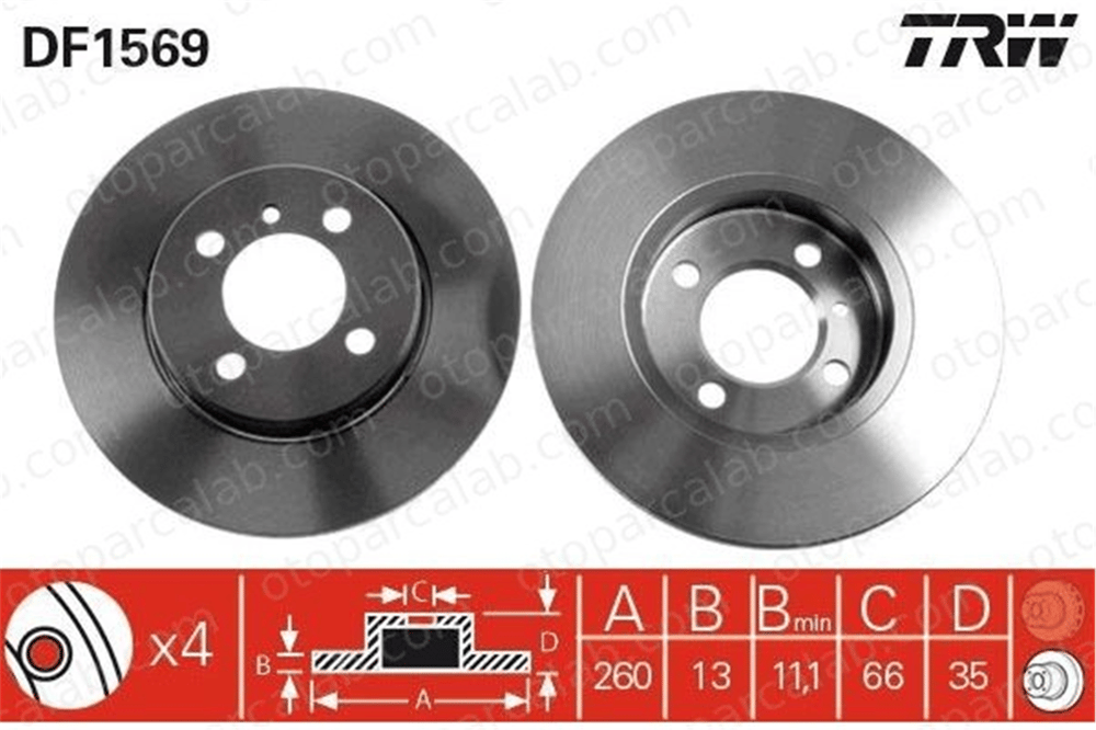 BRAXIS AE0851 Fren Disk Ayna Ön Sağ ve Sol BMW 3 3 Cabrio 1154747 34111154747