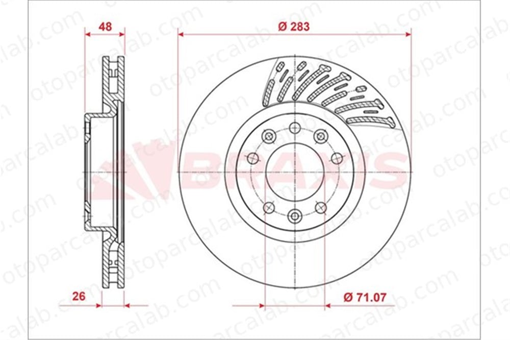 BRAXIS AE0871 Fren Disk Ayna Ön Sağ ve Sol CITROËN C4 PICASSO II GRAND C4 SPACETOURER 9805961480