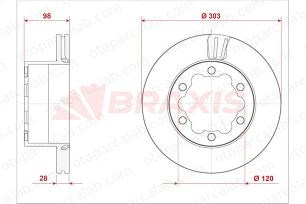 BRAXIS AE0921 Fren Disk Ayna Arka Sağ ve Sol VW CRAFTER Panelvan/Van MAN TGE Panelvan/Van 2N0615601A 2N0615601C
