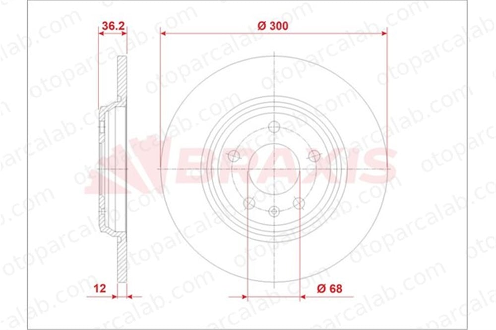 BRAXIS AE0927 Fren Disk Ayna Arka Sağ ve Sol AUDI A4 B9 Avant A4 B9 80A615601 80A615601B