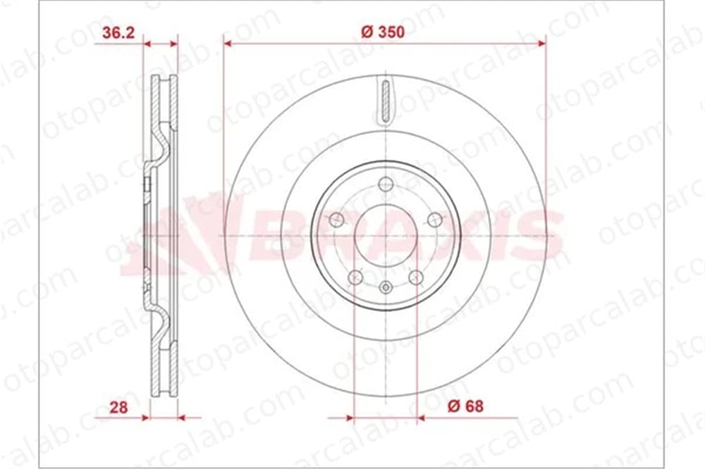 BRAXIS AE1000 Fren Disk Ayna Arka Sağ ve Sol AUDI A6 C8 A6 C8 Avant 4M0615601J 4M0615601P