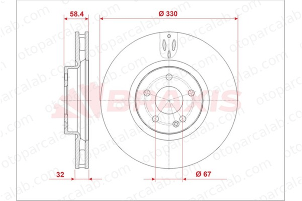 BRAXIS AE1003 Fren Disk Ayna Ön Sağ ve Sol MERCEDES-BENZ VITO Mixto VITO Panelvan/Van 4474210012 A4474210012