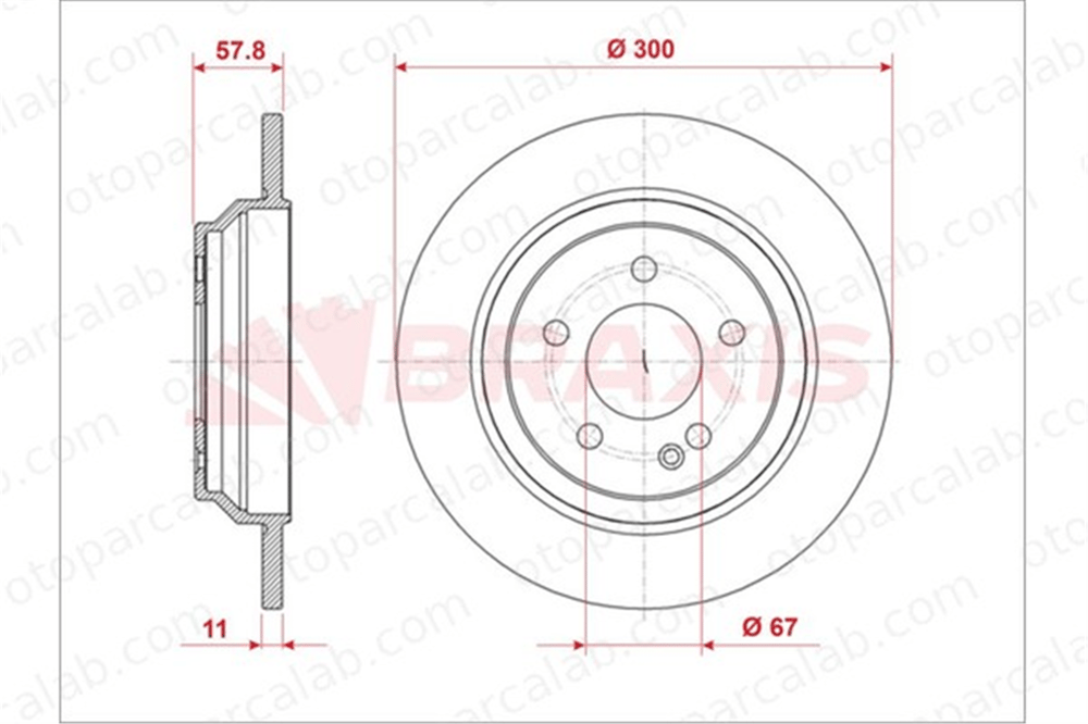 BRAXIS AE1013 Fren Disk Ayna Arka Sağ ve Sol MERCEDES-BENZ VITO Mixto VITO Tourer A4474230412 4474230012