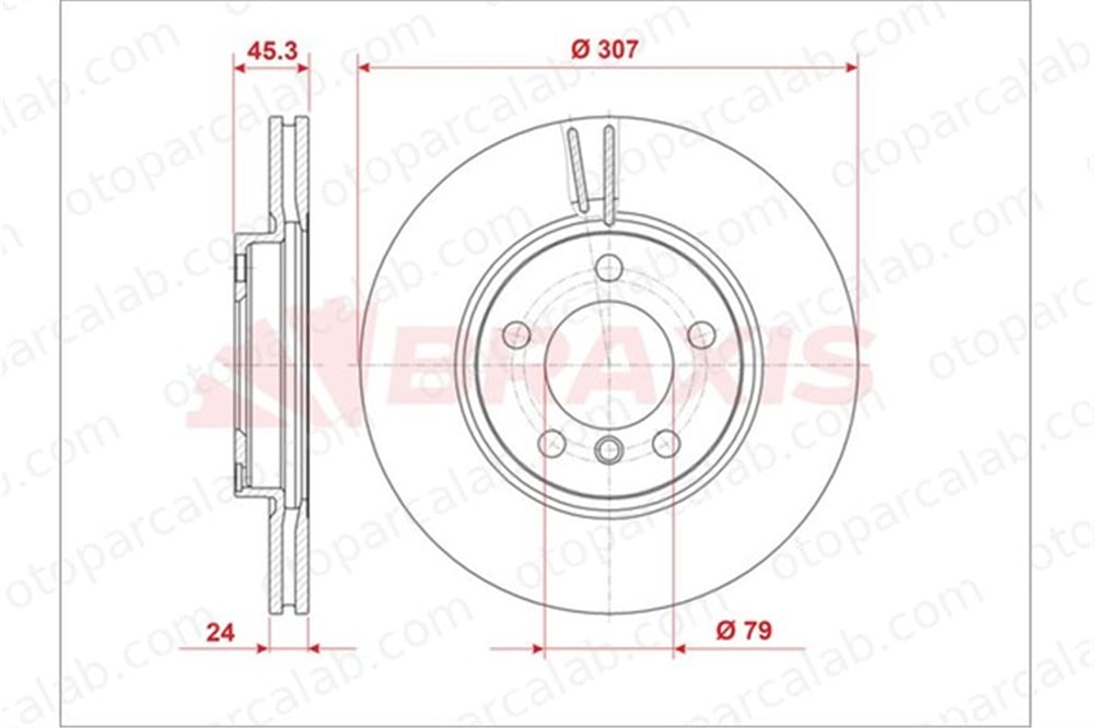 BRAXIS AE1014 Fren Disk Ayna Ön Sağ ve Sol MINI MINI COUNTRYMAN MINI PACEMAN 34119804829 34119811538