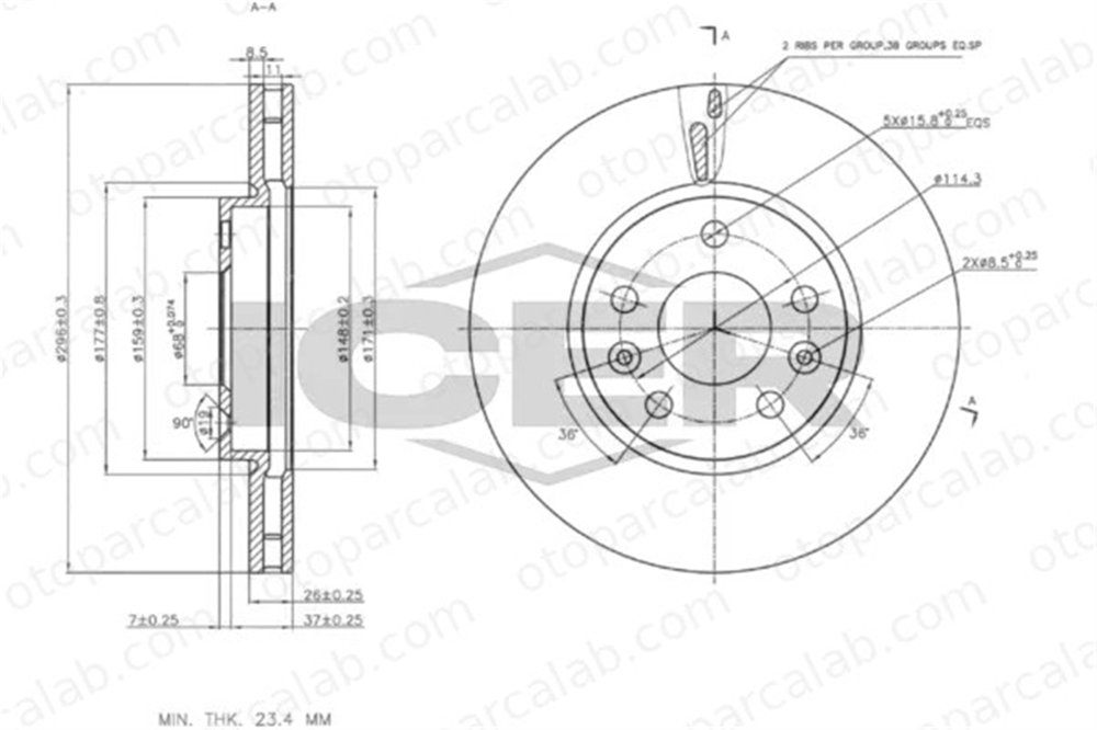 BRAXIS AE1023 Fren Disk Ayna Ön Sağ ve Sol RENAULT TALISMAN TALISMAN Grandtour 402062000R A4204211800