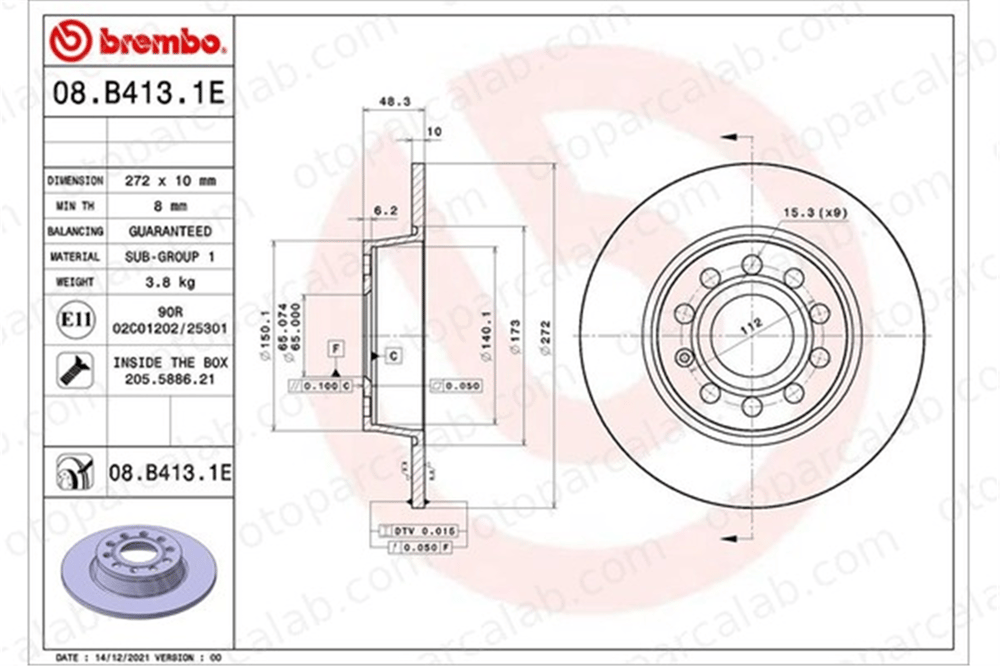 BREMBO KT 08 079 Fren Disk Balata Ön SKODA OCTAVIA IV OCTAVIA IV Combi KT08079 1K0615601AA