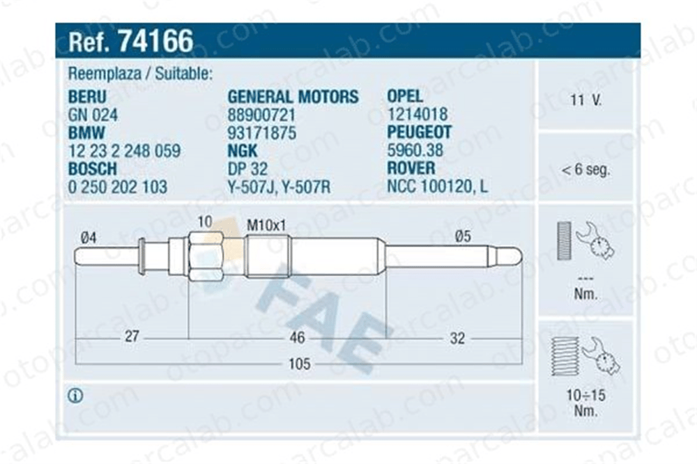 BREMI BR:26009 Isıtma Bujisi BMW 5 5 Touring 12232248059 88900721