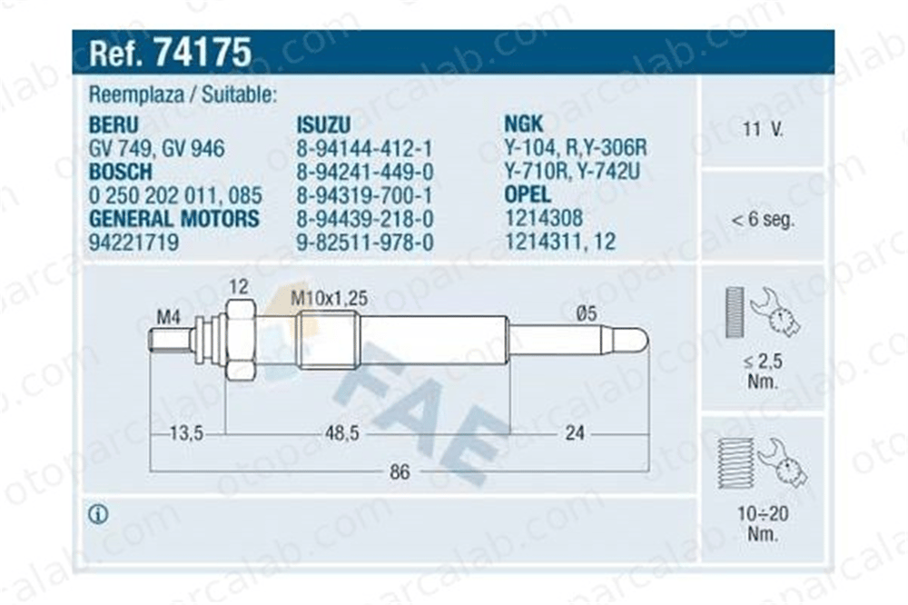 BSG 65-870-016 Isıtma Bujisi ISUZU CAMPO GEMINI 1214311 88900739