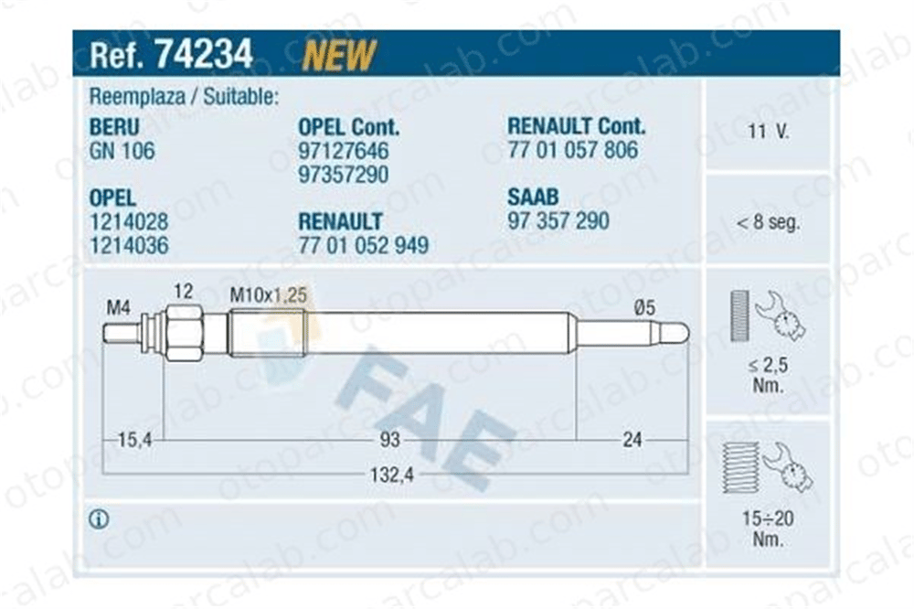 BSG 65-870-018 Isıtma Bujisi OPEL SIGNUM Hatchback VECTRA C 1214028 1214036