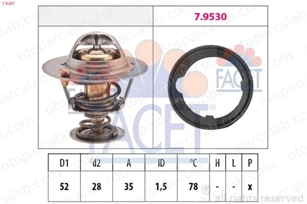 CALORSTAT TH6267.78 Termostat 78 °C HONDA CIVIC IV Sedan CIVIC IV Hatchback 19300PM3003 19300P08003