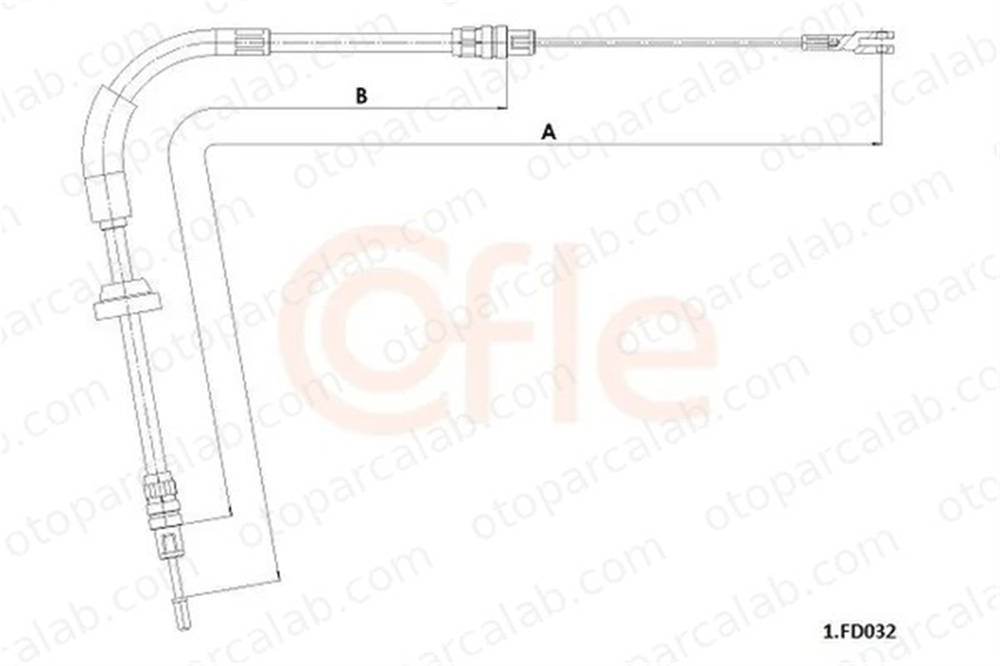 CAVO 4602 882 El Fren Teli Ön Sağ veya Sol FORD TRANSIT V363 Panelvan/Van TRANSIT V363 Platform şasi 2042448 2556272