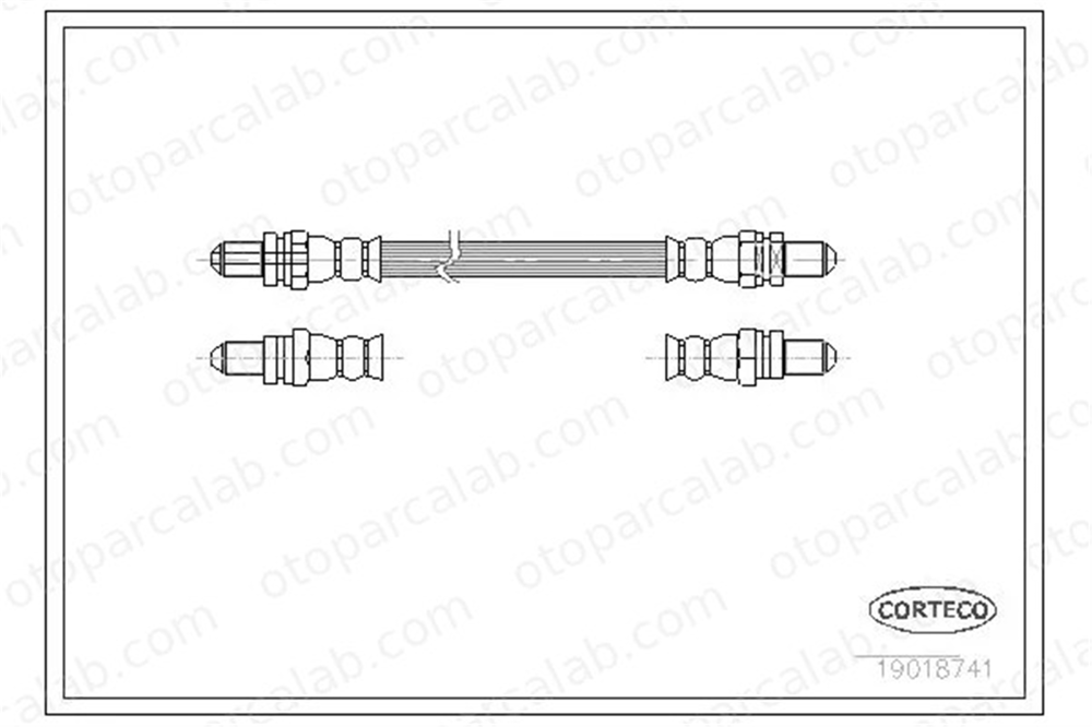 CORTECO 19018741 Fren Hortumu Arka Sağ veya Sol FORD SIERRA II SCORPIO I 19018741 1027745