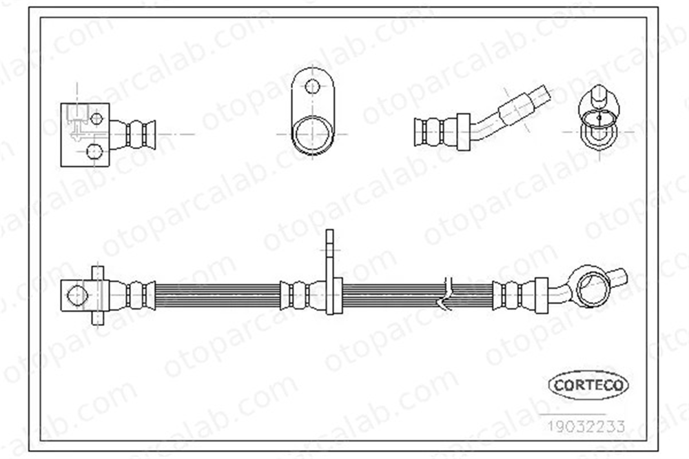 CORTECO 19032233 Fren Hortumu Arka Sol ROVER 800 HONDA LEGEND I 19032233 46431SD4013