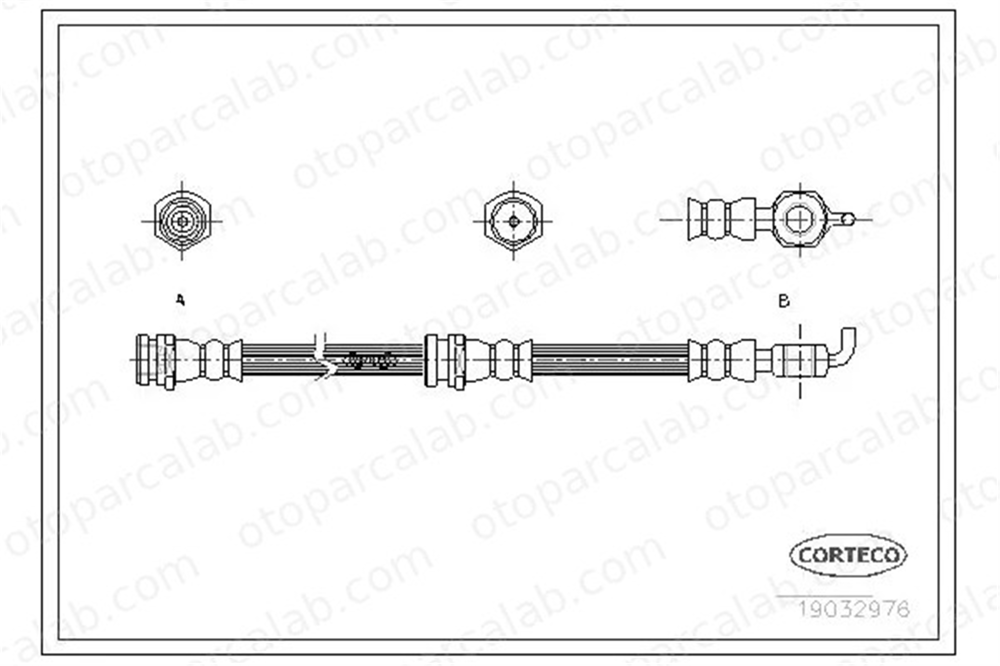 CORTECO 19032976 Fren Hortumu Ön Sağ veya Sol FORD RANGER S-MAX 19032976 3687479