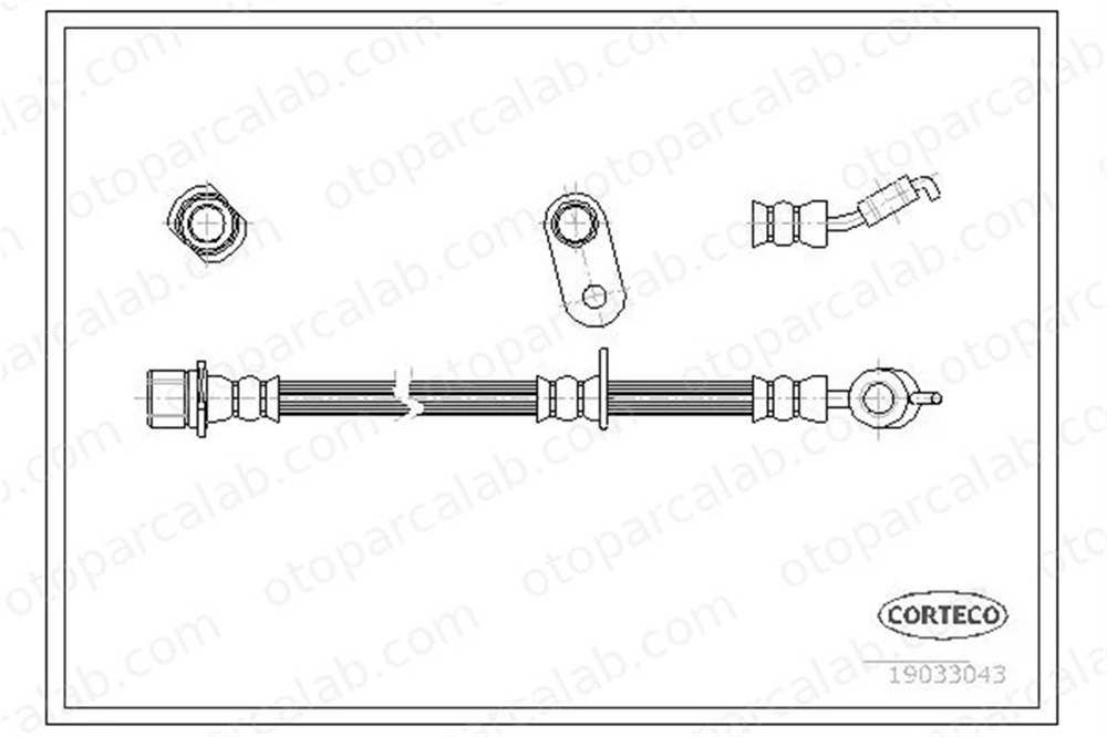 CORTECO 19033043 Fren Hortumu Ön Sağ SUBARU IMPREZA Sedan 19033043 26540FE000