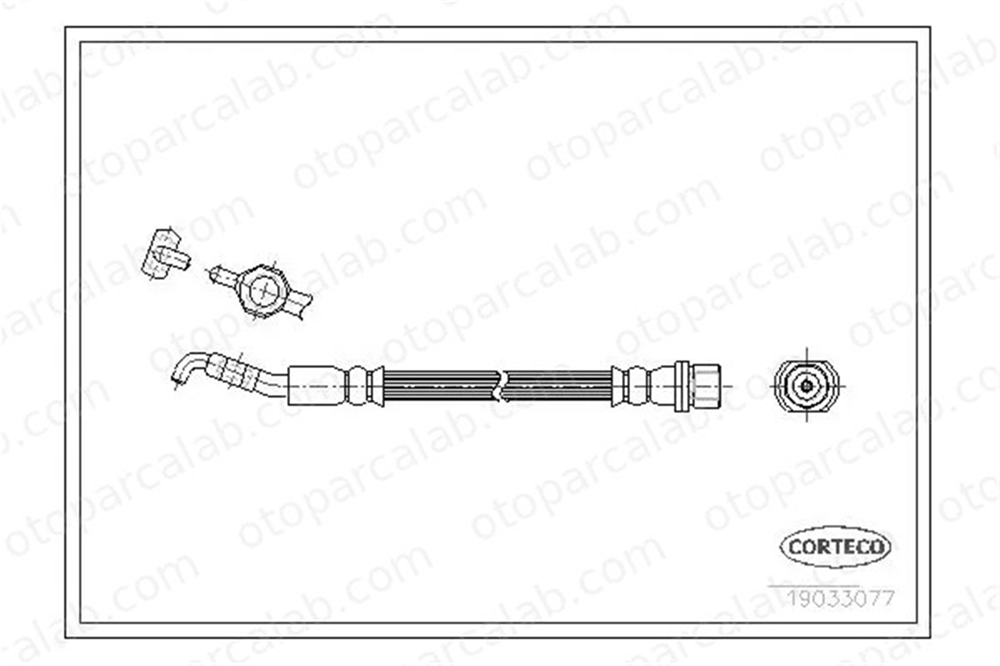 CORTECO 19033077 Fren Hortumu Arka Sağ veya Sol TOYOTA COROLLA Verso COROLLA 9094702C50