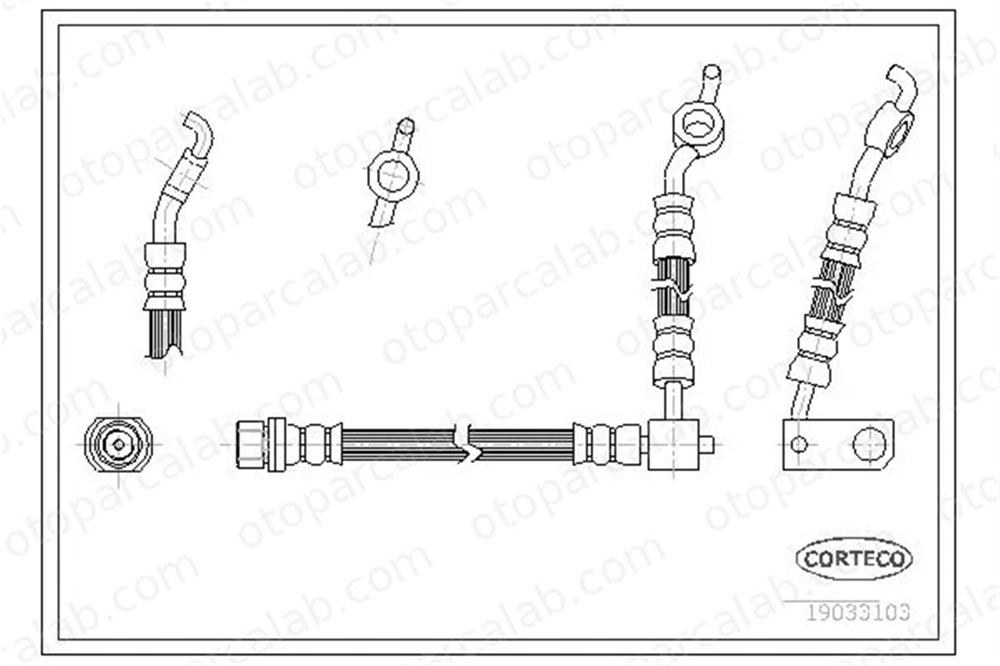 CORTECO 19033103 Fren Hortumu Arka Sol TOYOTA YARIS YARIS VERSO 19033103 9094702C75