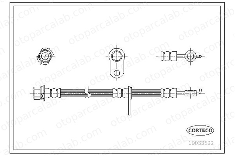 CORTECO 19033522 Fren Hortumu Ön Sol TOYOTA AVENSIS VERSO 9094702C78