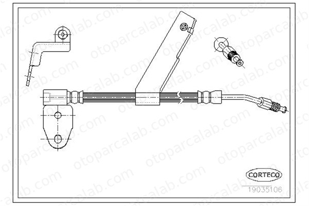 CORTECO 19035106 Fren Hortumu Arka Sağ veya Sol CHRYSLER NEON II 19035106 4509803AC