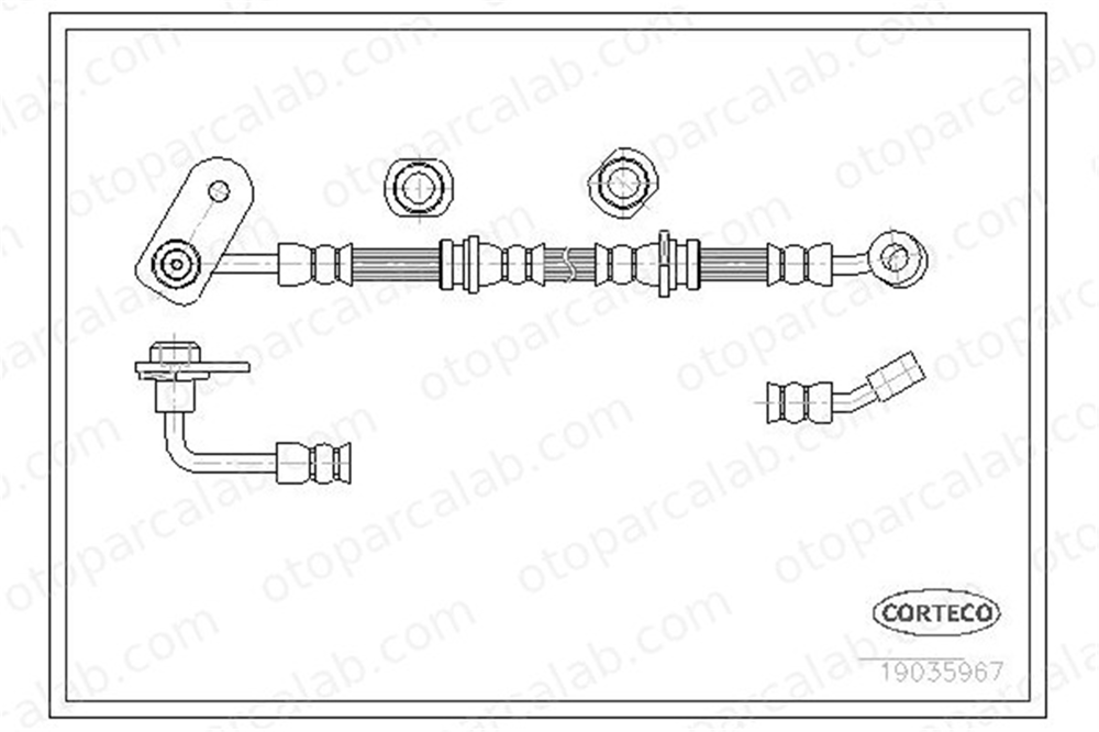 CORTECO 19035967 Fren Hortumu Ön Sağ veya Sol SUZUKI GRAND VITARA I GRAND VITARA I Açık arazi aracı 19035967 5155065D00