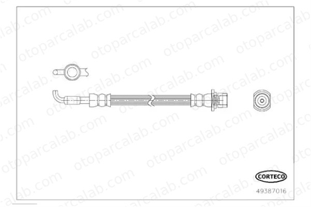CORTECO 49387016 Fren Hortumu Arka Sağ veya Sol TOYOTA YARIS 49387016 90947W2038