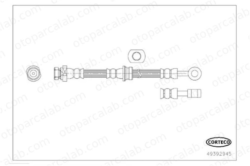 CORTECO 49392945 Fren Hortumu Ön Sağ veya Sol HYUNDAI TUCSON KIA SPORTAGE II 49392945 587322E000