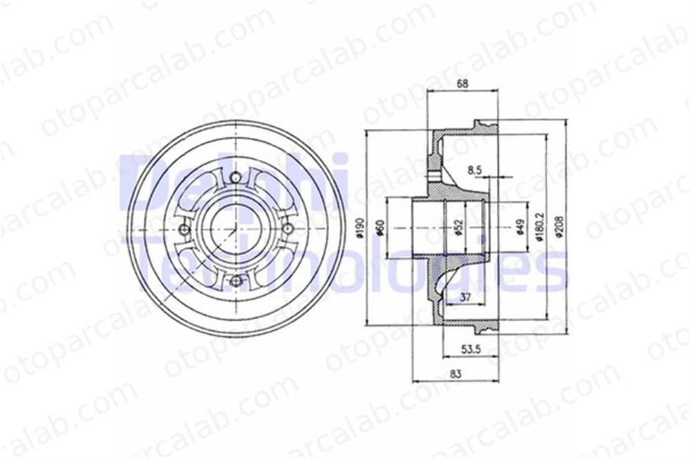 DELPHI BF272 Kampana Arka Sağ veya Sol RENAULT 11 19 II Chamade 7700752363 7700783030