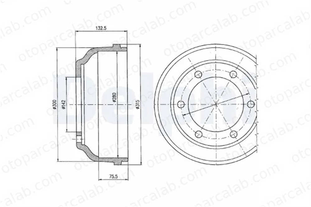 DELPHI BF317 Kampana Arka Sağ veya Sol FORD TRANSIT Platform şasi TRANSIT Panelvan/Van 7S511113AA 6920710
