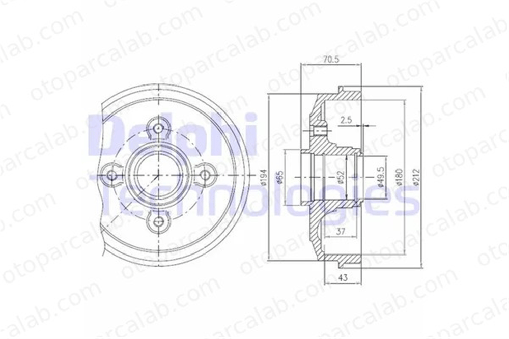 DELPHI BFR190 Kampana Arka Sağ veya Sol PEUGEOT 205 II 205 I Cabrio 424731 95637178