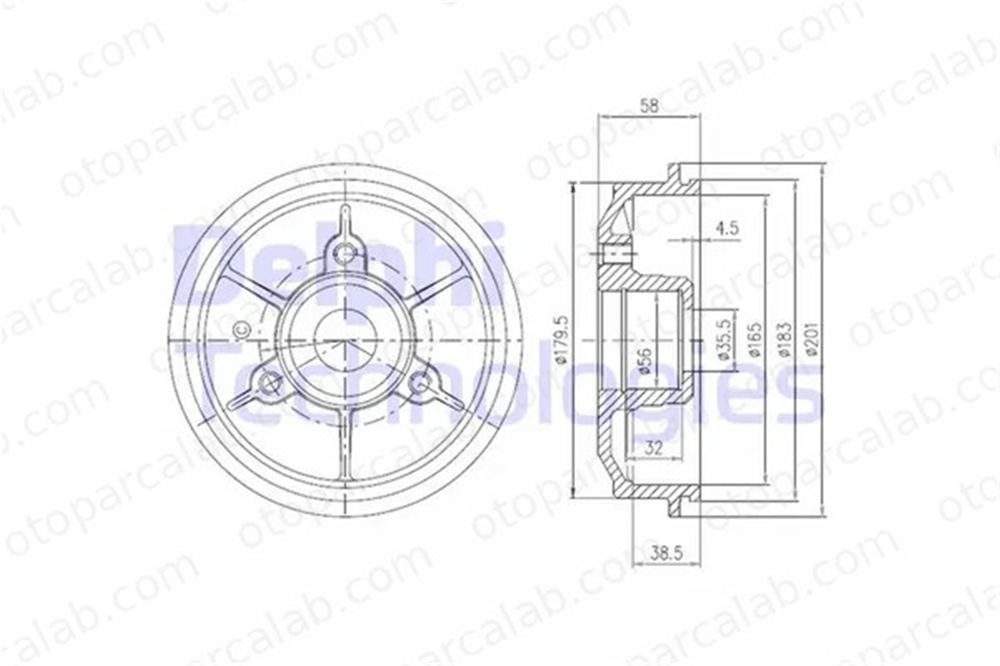 DELPHI BFR267 Kampana Arka Sağ veya Sol CITROËN AX SAXO 95619206