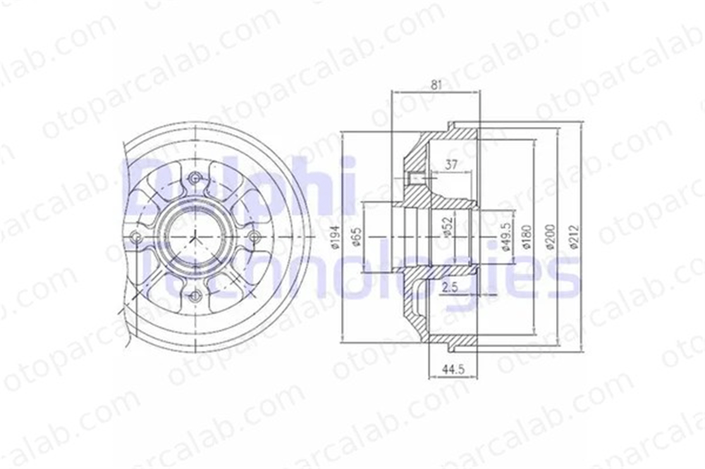 DELPHI BFR282 Kampana Arka Sağ veya Sol PEUGEOT 309 II CITROËN ZX 9478267980
