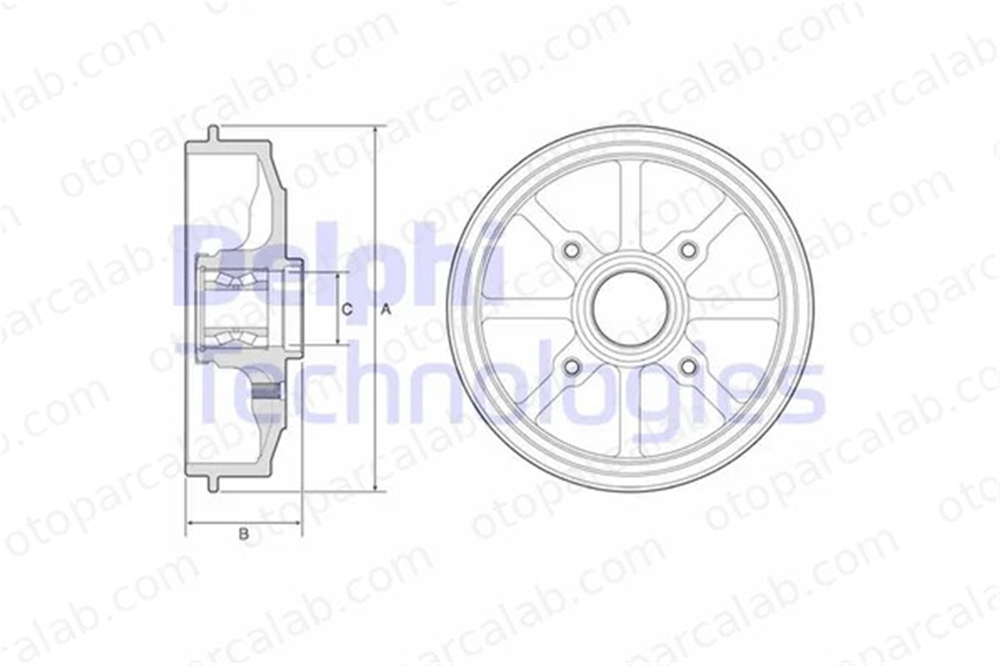 DELPHI BFR484 Kampana Arka Sağ veya Sol PEUGEOT 208 I CITROËN C3 III 424759