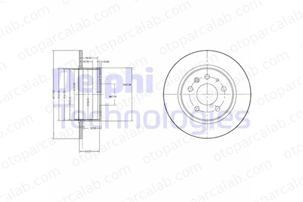 DELPHI BG2240 Fren Disk Ayna Arka Sağ ve Sol MERCEDES-BENZ S-SERISI 123 Sedan A1264230012 1084230212