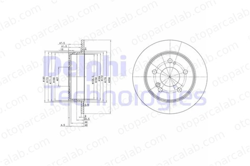 DELPHI BG2291 Fren Disk Ayna Arka Sağ ve Sol MERCEDES-BENZ 124 Sedan 190 A2024230012 2014230912